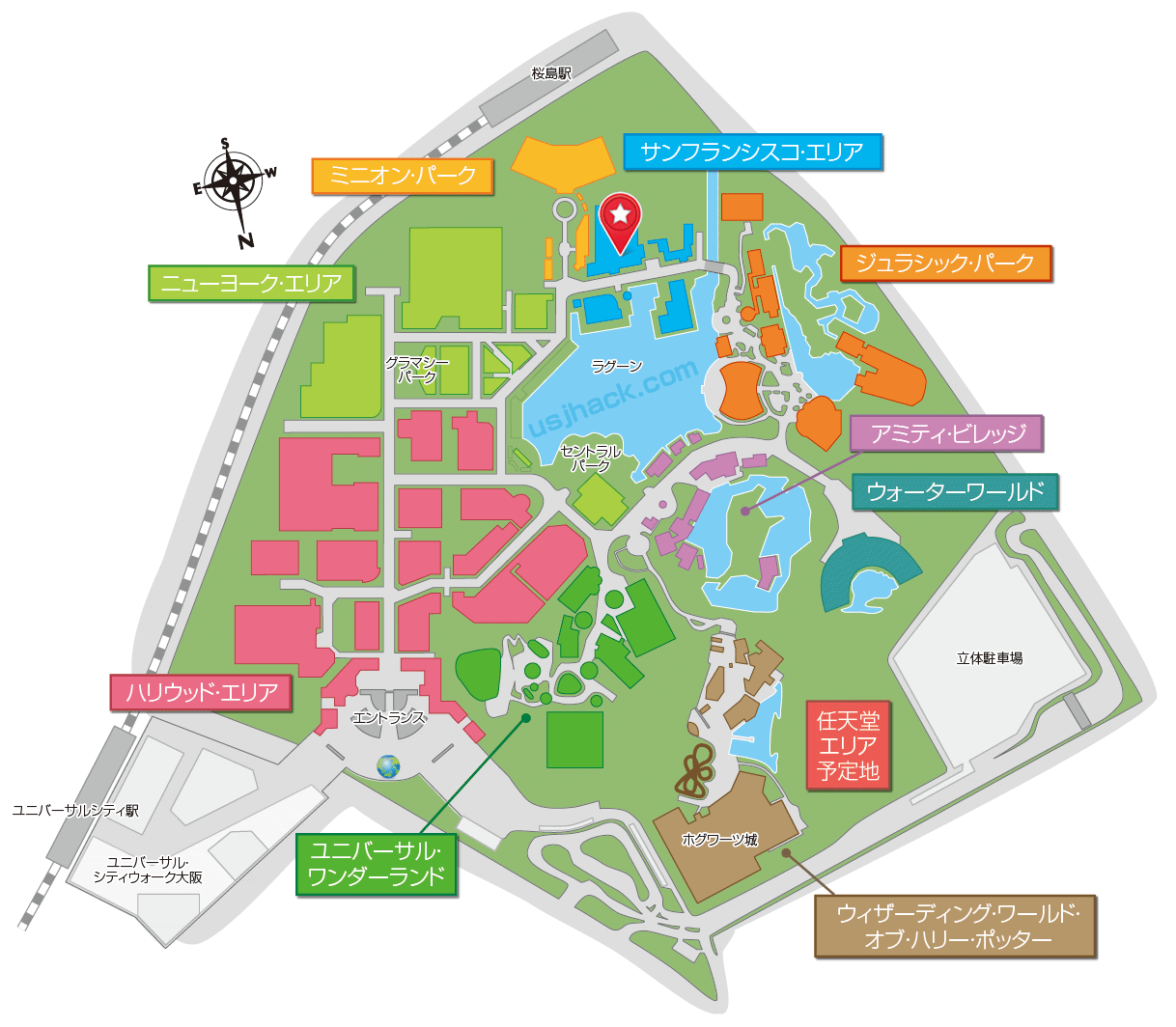 マップで確認するUSJ ザ・サバイバル～デッドマンズ・フォレスト2～2018の開催場所