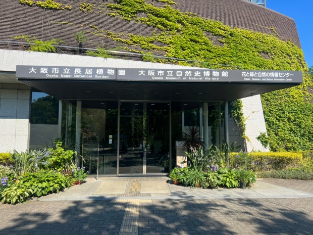 長居植物園と自然史博物館と花と緑と自然の情報センターの出入り口